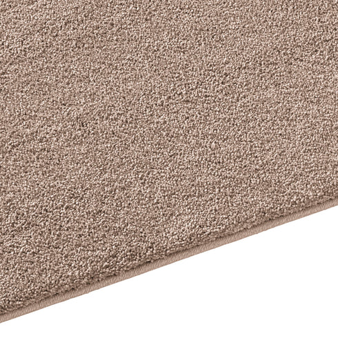 Kurzflor Teppich | Flauschiger Flachflor für Wohnzimmer, Esszimmer, Schlafzimmer oder Kinderzimmer | Taupe
